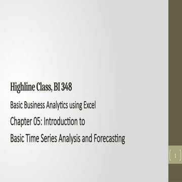 time series forcasting with Excel fully covered