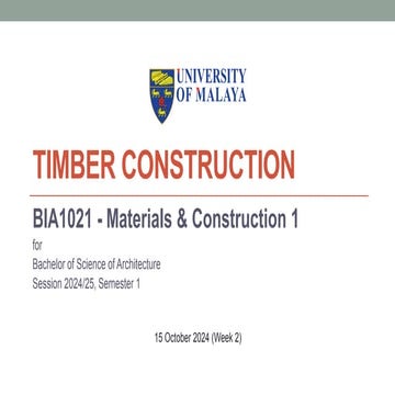 Modern Timber Construction & Application in Buildings