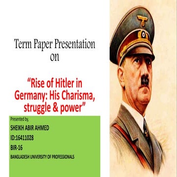 Rise of Hitler in Germany: His Charisma & Power