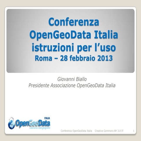 Introduzione al Convegno - Giovanni Biallo (OpenGeoData Italia)