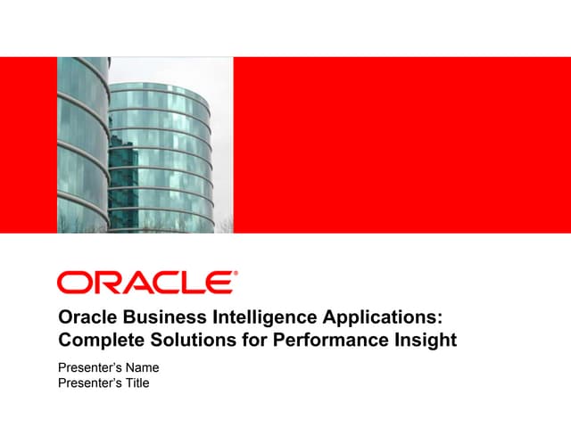 Bi Applications - Oracle
