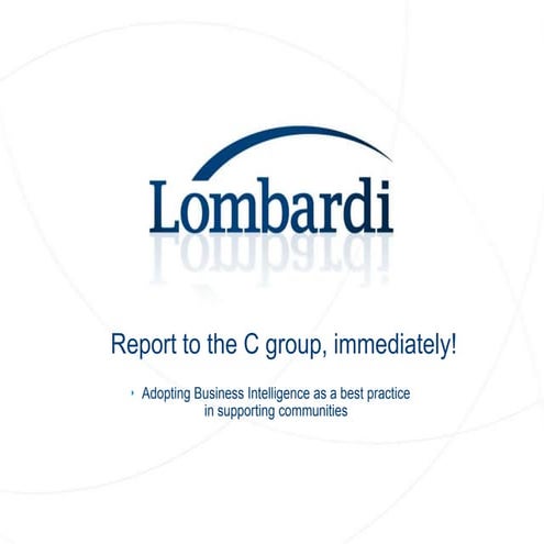 Business Intelligence as best practice in supporting communities