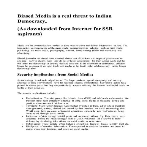 Biased media is a real threat to indian democracy