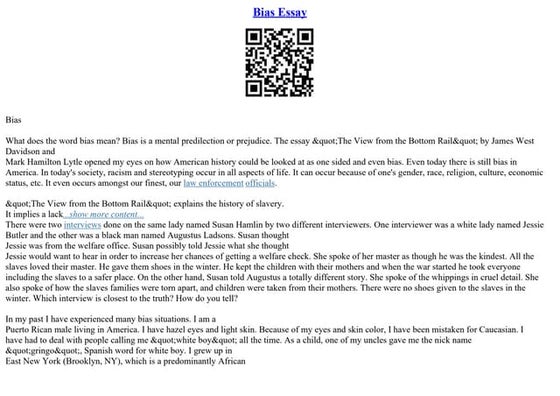 Bias Essay