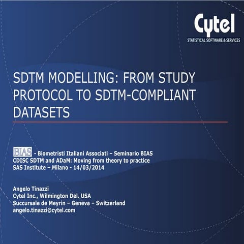SDTM modelling: from study protocol to SDTM-compliant datasets 