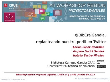 @BibCraiGandia, replanteando nuestro perfil en Twitter