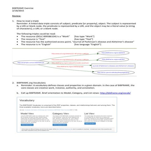 Reimagining Serials handout: BIBFRAME Exercise