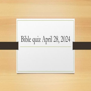 Bible-quiz from the book of Ezekiel and John