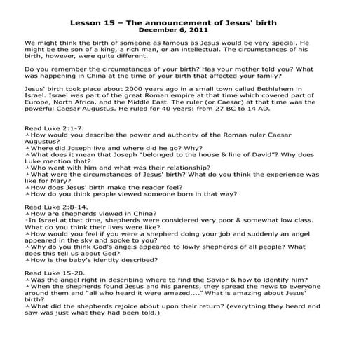Bible study lesson #9 (fall 2011) | DOC