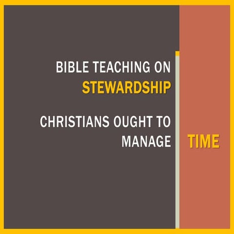Bible teaching   time stewardship