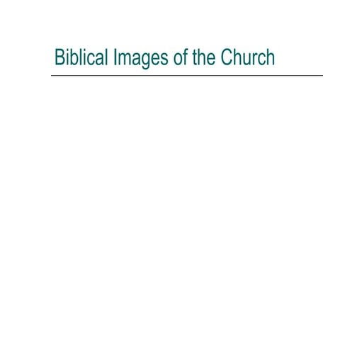 Biblical images of the church