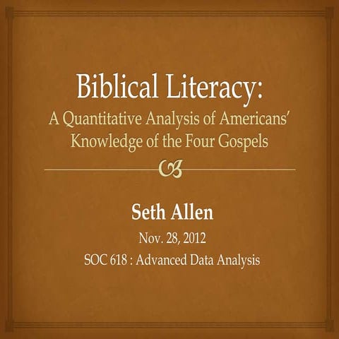 Americans' Knowledge of the Four Gospels