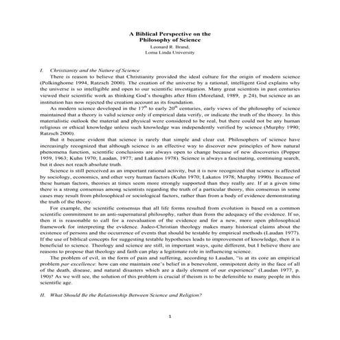 Biblical perspective on philosophy of science