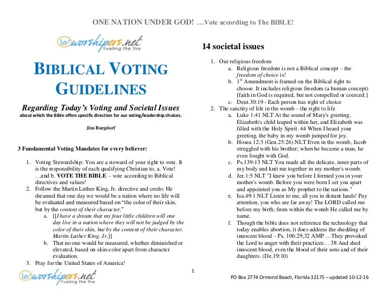 Biblical voting guidelines pdf