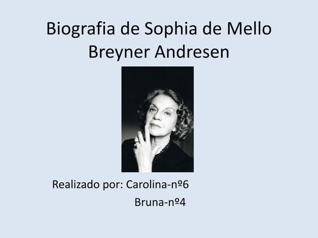 Bibliografia de sophia de mello breyner andresen