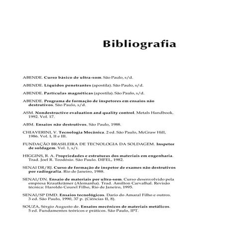 Bibliografia, gabaritos das perguntas e exercícios