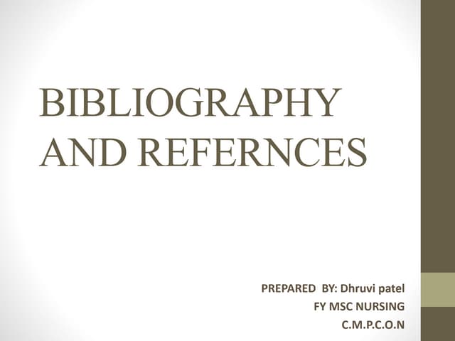 bibliography and references 