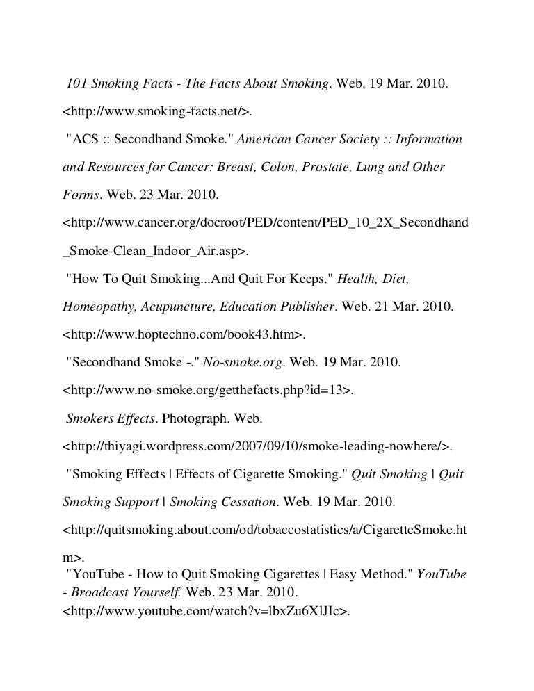 Effects Of Smoking Bibliography