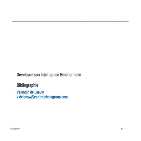 Bibliographie intelligence émotionnelle - References Emotional Intelligence