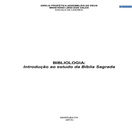 Bibliologia apostila do aluno