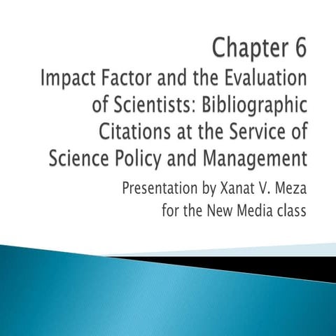 Impact Factor and the Evaluation of Scientists - a book chapter by Nicola de ...