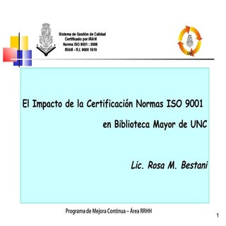 El impacto de la certificación. Nor...