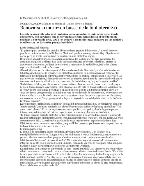 Renovarse o morir: en busca de la biblioteca 2.0