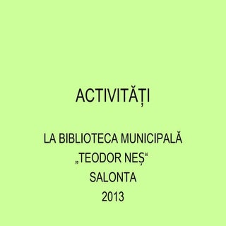 Biblioteca Salonta 2013