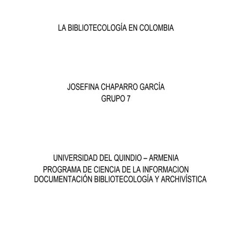 Bibliotecología en colombia