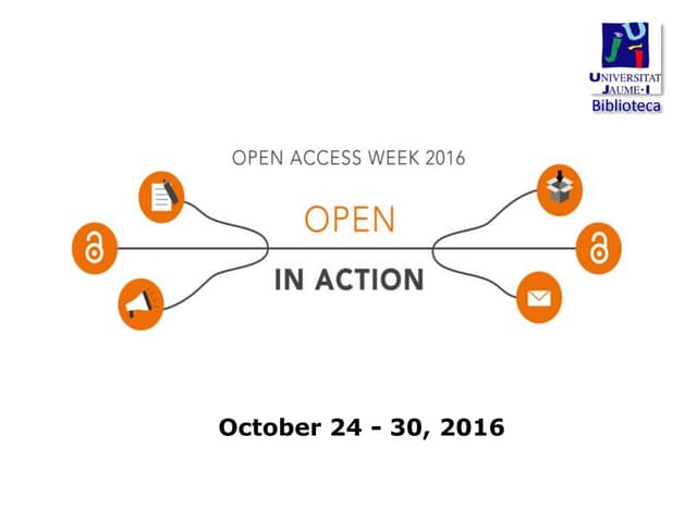 Setmana Accés Obert 2016: Programa d'activitats