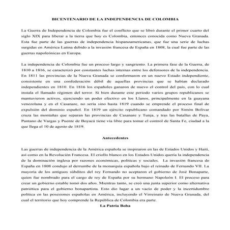 Bicentenario de la independencia de colombia 2