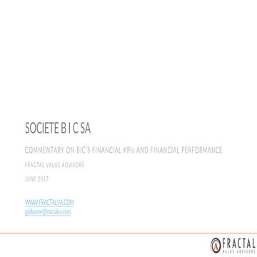 Bic Group - Overview of the value creation and implied expectations