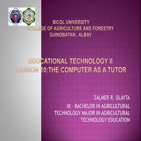 educational technology 2 lesson 10 computer as a tutor 