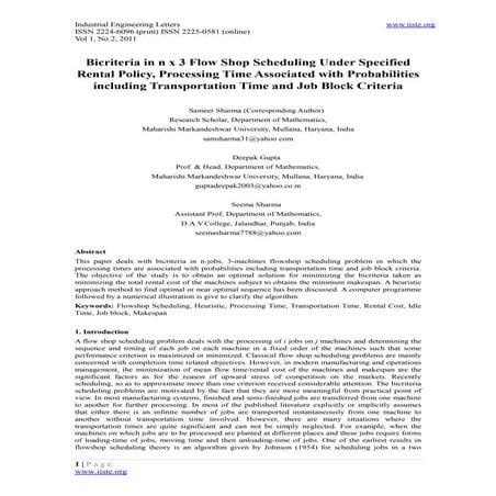 Bicriteria in n x 3 flow shop scheduling under specified rental policy