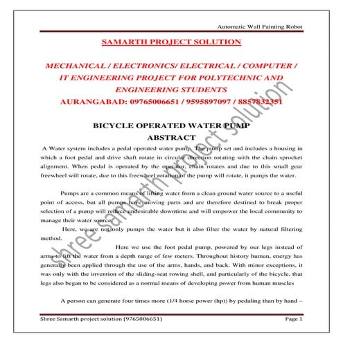 Bicycle operated water pump