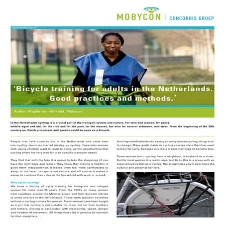 Bicycle training for adults in the netherlands