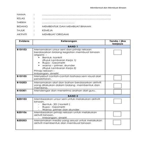 Bidang binaan   origami baju