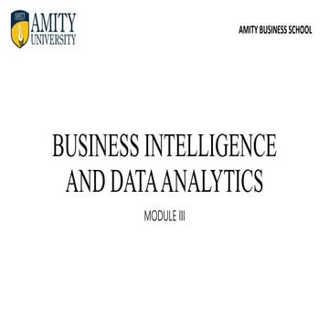 BUSINESS INTELLIGENCE AND DATA ANALYTICS  presentation