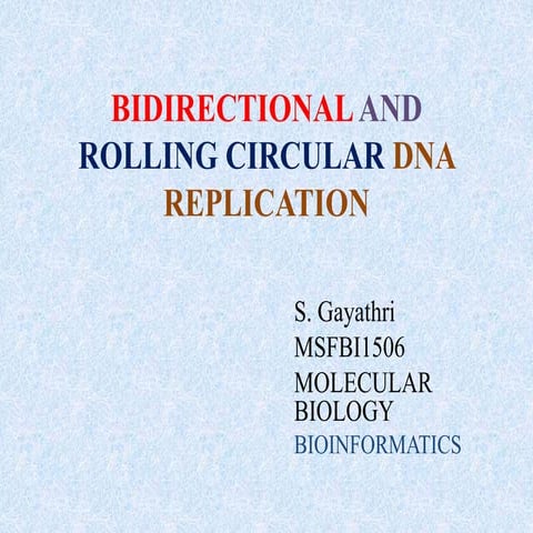 Bidirectional and rolling circular dna replication