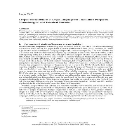 Corpus Analysis in Corpus linguistics | DOCX