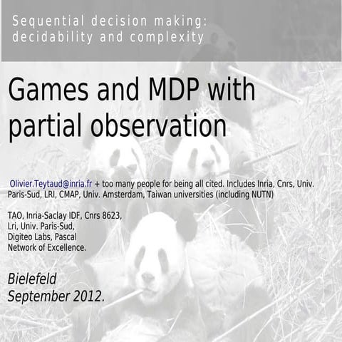 Complexity of planning and games with partial information