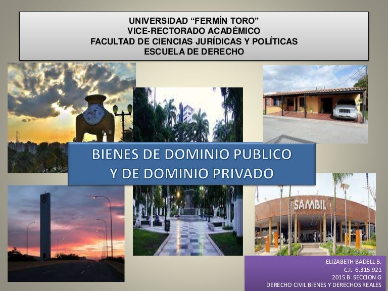 Bienes del dominio publico y dominio privado Bienes del dominio publico y dominio privado