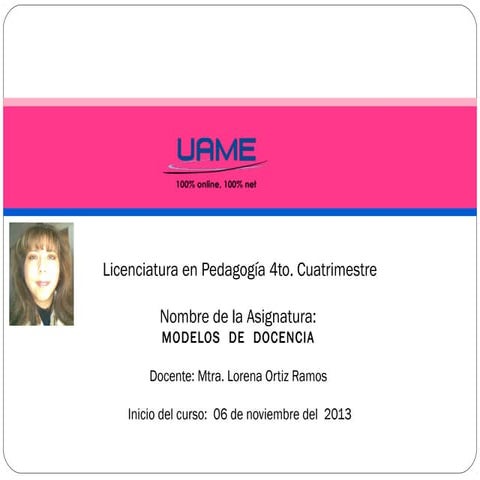 Bienvenida modelos de docencia ls