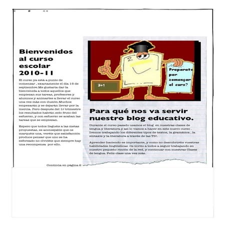 Bienvenida nuevo curso 2010-11