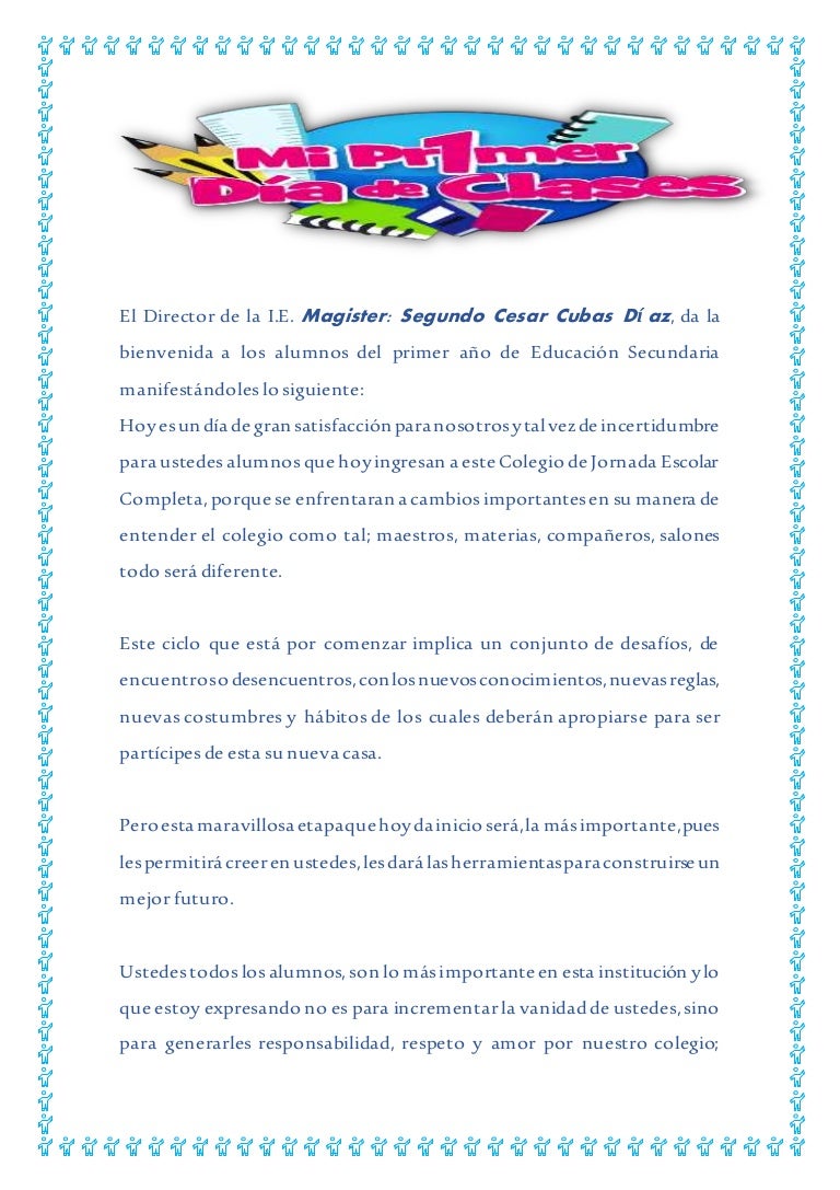 Bienvenidos alumnos de primer año de secundaria