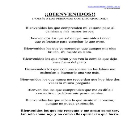 Bienvenidos (personas con discapacidad)