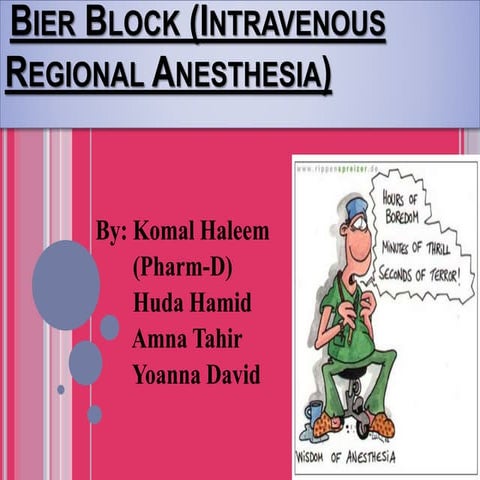 Bier block (intravenous regional anesthesia)