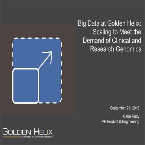 Big Data at Golden Helix: Scaling to Meet the Demand of Clinical and Research...