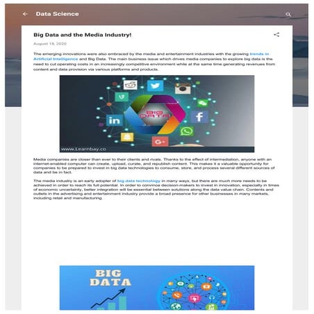 Big Data and the Media Industry!