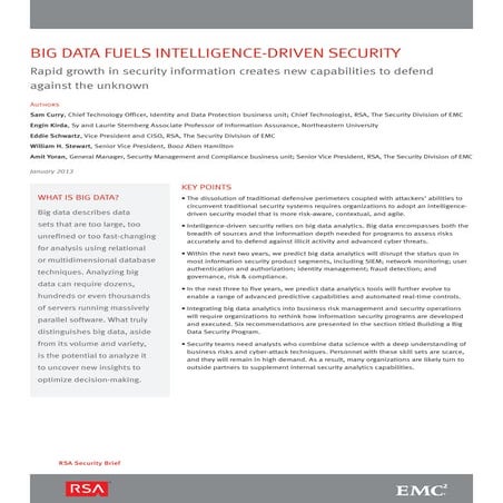 Industry Overview: Big Data Fuels Intelligence-Driven Security